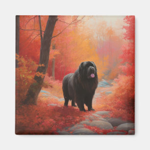 Newfoundland i Höst löv Fall Inspire Magnet