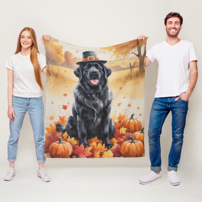 Newfoundland In Höst löv Thanksgiving Art Fleecefilt (På plats)