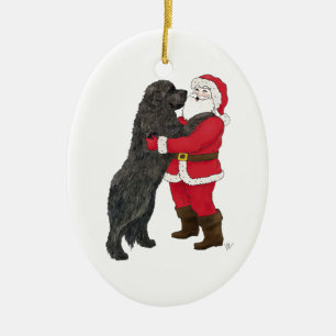 Newfoundland Jowly Hälsning Julgransprydnad Keramik