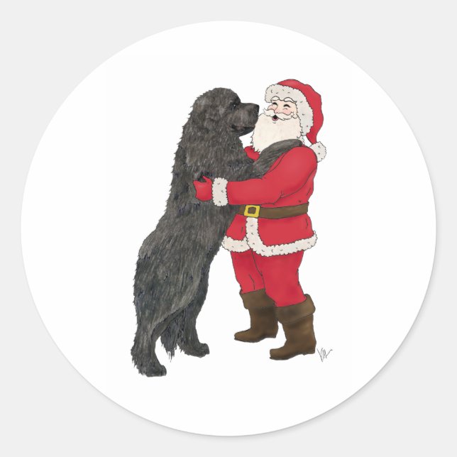 Newfoundland Jowly Hälsning Runt Klistermärke (Framsida)