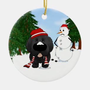 Newfoundland jul julgransprydnad keramik