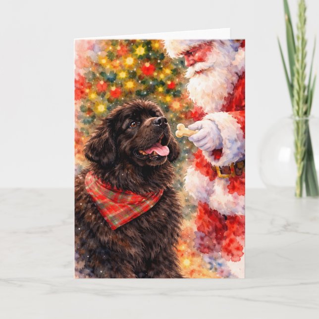 Newfoundland julkort - Med Tomte Helgkort (Framsida)