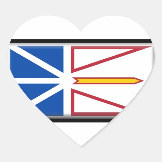 Newfoundland (Kanada) Flagga Hjärtformat Klistermärke (Framsida)