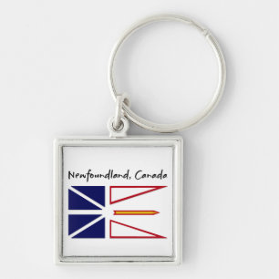Newfoundland Kanada Fyrkantig Silverfärgad Nyckelring