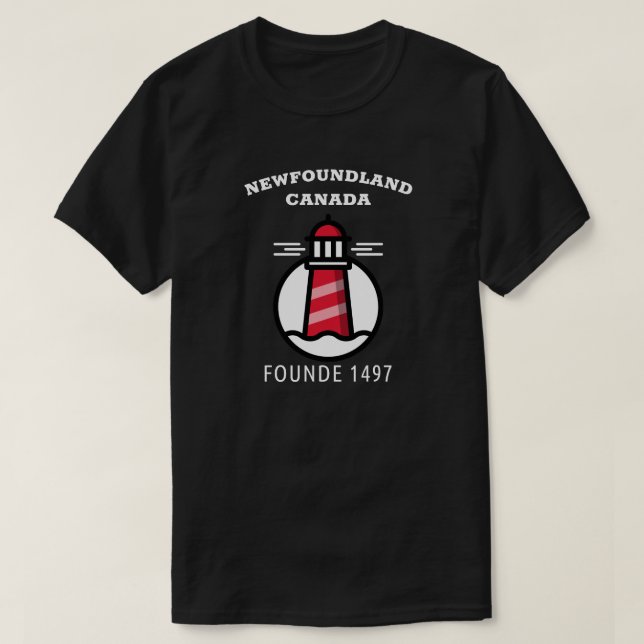 Newfoundland Kanada grundade 1497 fyr T Shirt (Design framsida)