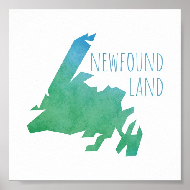 Newfoundland Karta Poster (Framsidan)