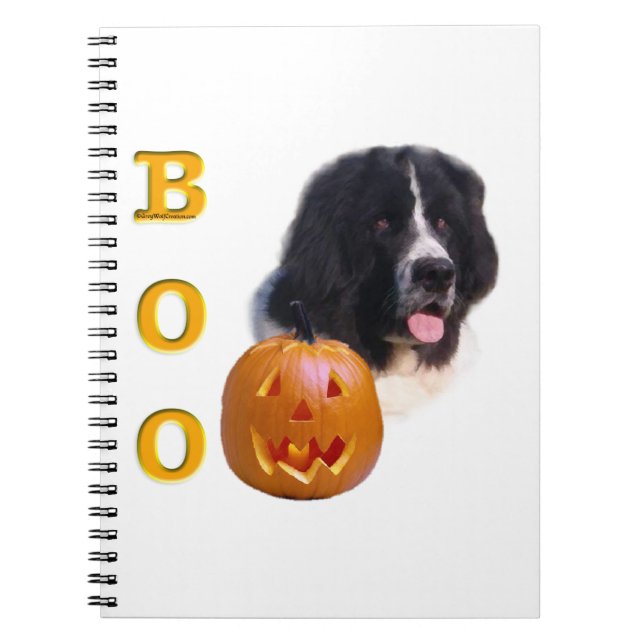 Newfoundland Landseer Halloween Boo Anteckningsbok (Framsidan)