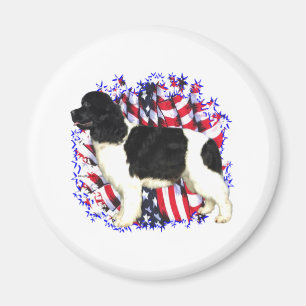 Newfoundland (landseer) patriot magnet