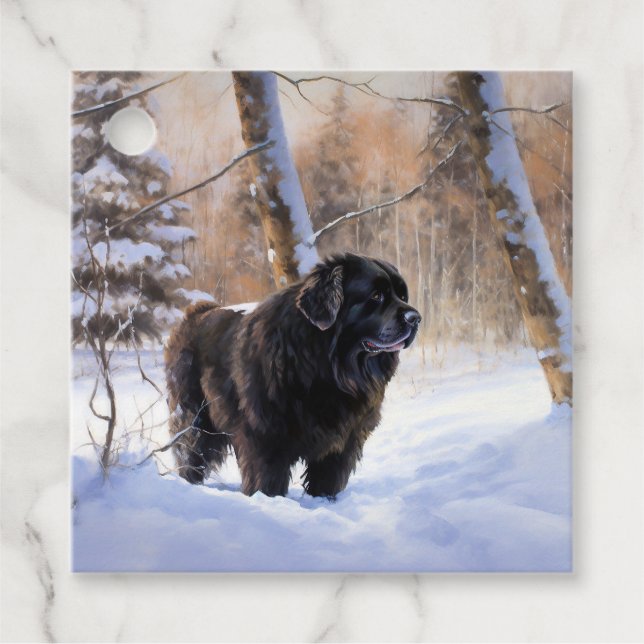 Newfoundland Låt det snöa jul Gåvor Etiketter (Framsida)