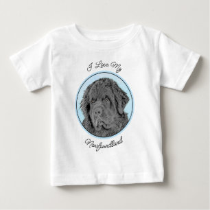 Newfoundland-målning - Söt Original Hundkonst T Shirt