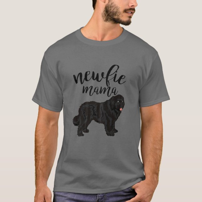Newfoundland Mamma - Newfie Hund Mamma T Shirt (Framsida)