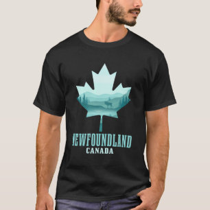 Newfoundland Maple Löv Moose Vintage Kanada Canad T Shirt