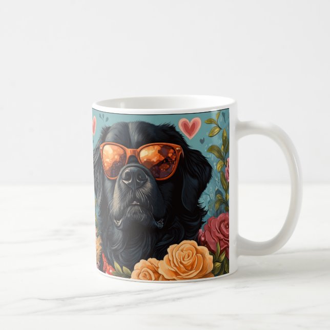 Newfoundland med Heart Ro Valentine Day Kaffemugg (Höger)