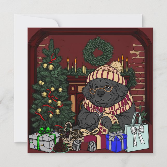 Newfoundland Mormor/Farfar Julkort (Framsida)