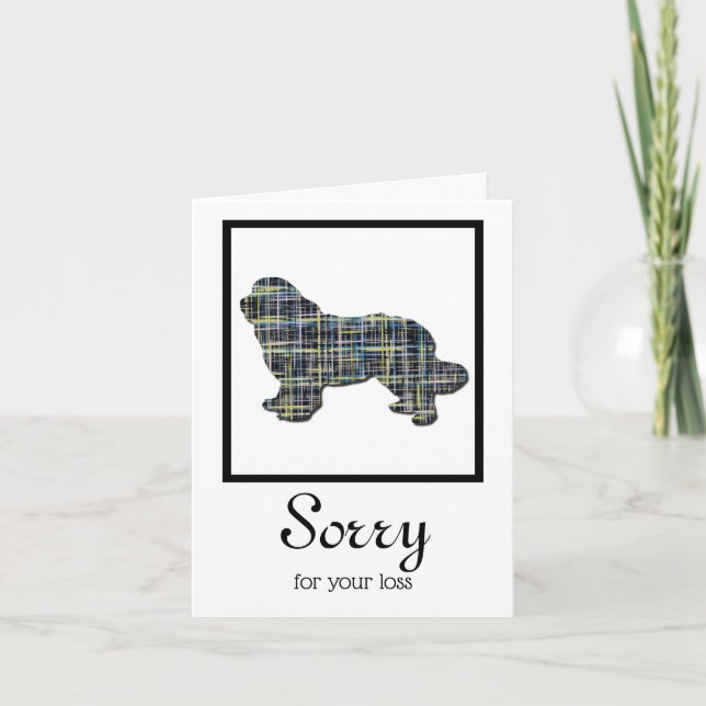 Newfoundland/Newfie Hund Pet Sympathy Card Kort (Framsida)
