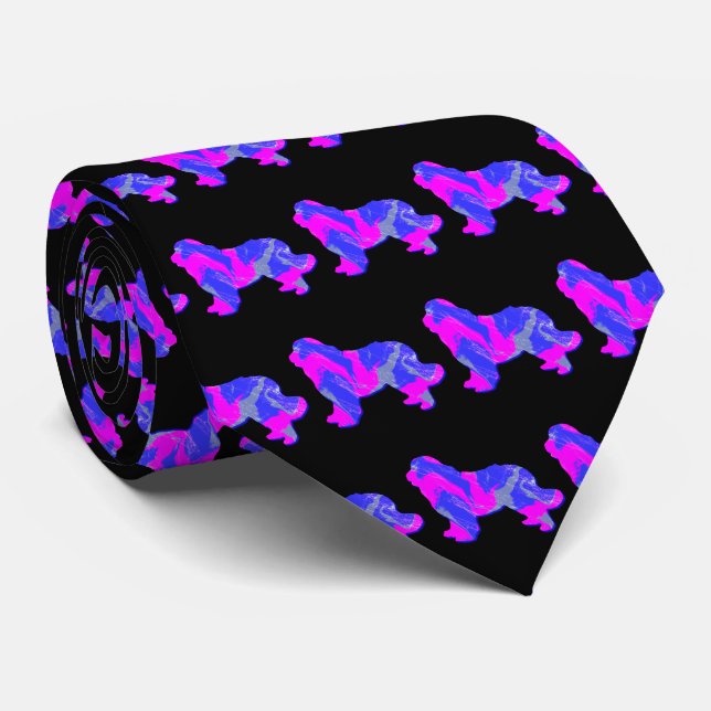 Newfoundland Newfie Hund Rosa Silhouette Black Nac Slips (Rullad)
