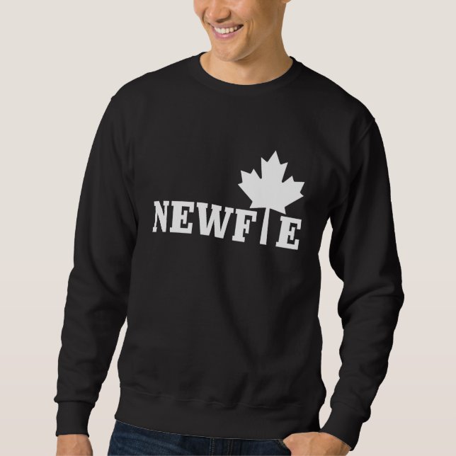 Newfoundland Newfie Maple Leaf Canada Canadian Fla Lång Ärmad Tröja (Framsida)