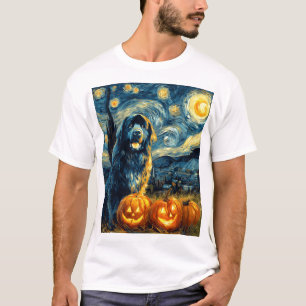 Newfoundland Newfie Söt Hund Halloween Jack O Lant T Shirt