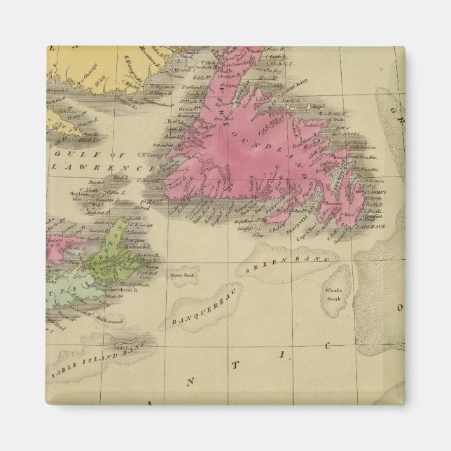 Newfoundland Nova Scotia och New Brunswick 2 Magnet (Framsidan)