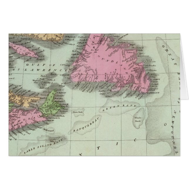 Newfoundland Nova Scotia och New Brunswick Hälsningskort (Framsidan Horizontal)