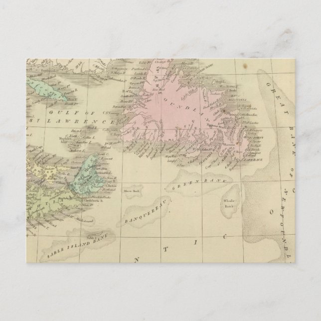 Newfoundland, Nova Scotia och New Brunswick Vykort (Framsida)