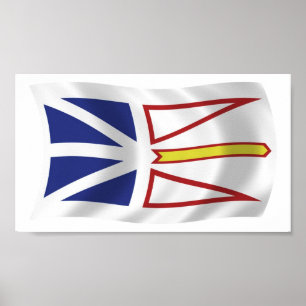 Newfoundland och Labrador Flagga Affisch Tryck
