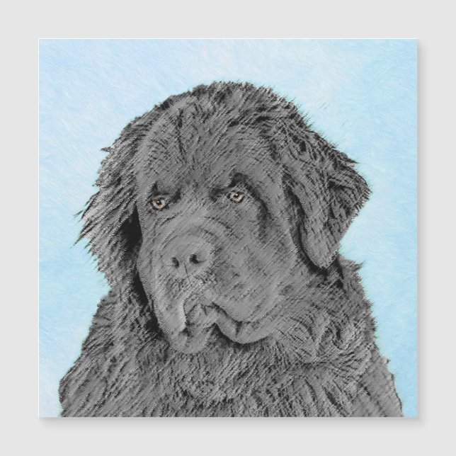 Newfoundland Painting - Cute Original Hund Art (Framsida)