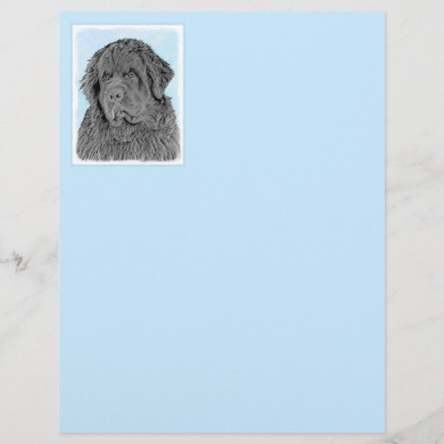Newfoundland Painting - Cute Original Hund Art (Framsida)