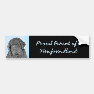 Newfoundland Painting - Cute Original Hund Art Bildekal