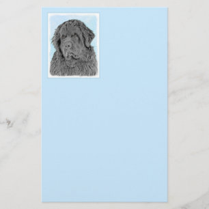 Newfoundland Painting - Cute Original Hund Art Brevpapper