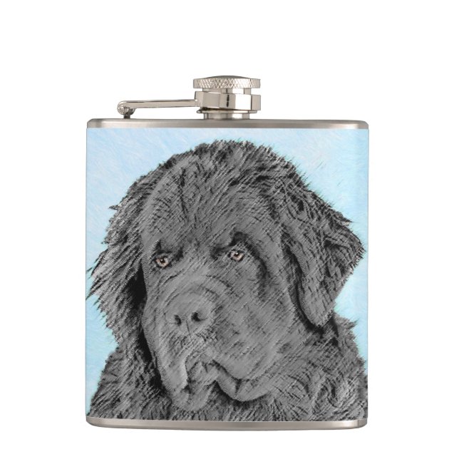 Newfoundland Painting - Cute Original Hund Art Fickplunta (Framsidan)