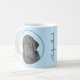 Newfoundland Painting - Cute Original Hund Art Kaffemugg