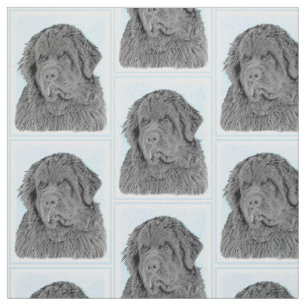 Newfoundland Painting - Cute Original Hund Art Tyg