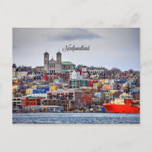 Newfoundland, panorama stadsbildsfoto vykort