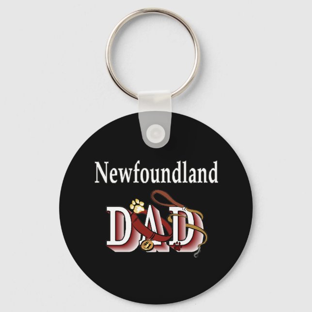 Newfoundland pappa Keychain Nyckelring (Framsida)