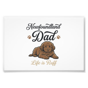 Newfoundland Pappa Livet Är Jobbigt Vintage Hund T Fototryck