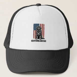 Newfoundland Pappa Patriotisk Hund Vintage Keps