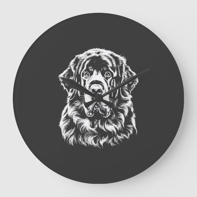 Newfoundland Porträtt  Minimalistisk Klänning Stor Klocka (Framsida)