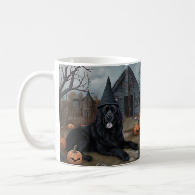 Newfoundland Pumpkins Halloween Scary Kaffemugg (Vänster)