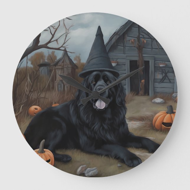 Newfoundland Pumpor Halloween Skräckinjagande Stor Klocka (Framsida)