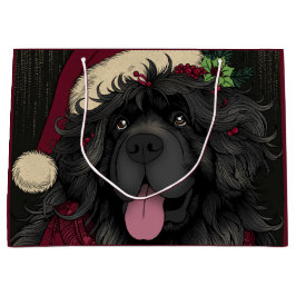 Newfoundland Puppy Hund Santa Hat