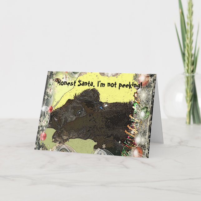 Newfoundland Puppy-julkort Helgkort (Framsida)