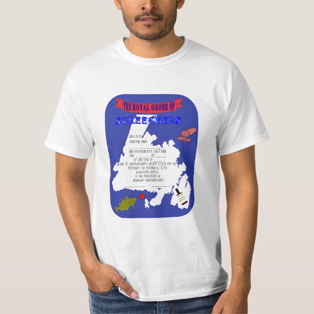 NEWFOUNDLAND SCREECHCERTIFIKAT TEE SHIRT (Framsida)