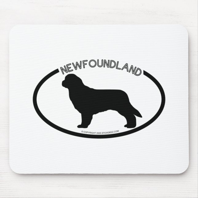 Newfoundland Silhouettesvart Mousepad Musmatta (Framsidan)
