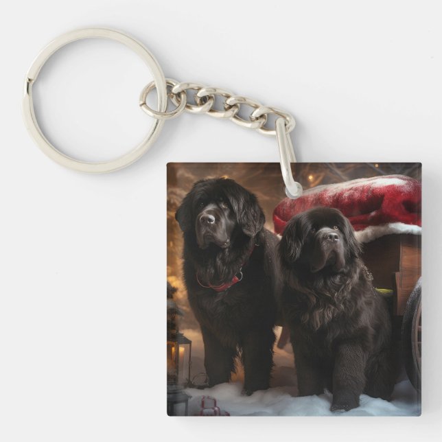 Newfoundland Snöig Släd Jul Dekoration (Framsidan)
