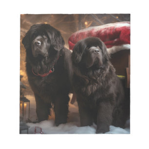 Newfoundland Snöig Släd Jul Dekoration Anteckningsblock