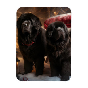 Newfoundland Snöig slädförsedel juldekoration Magnet