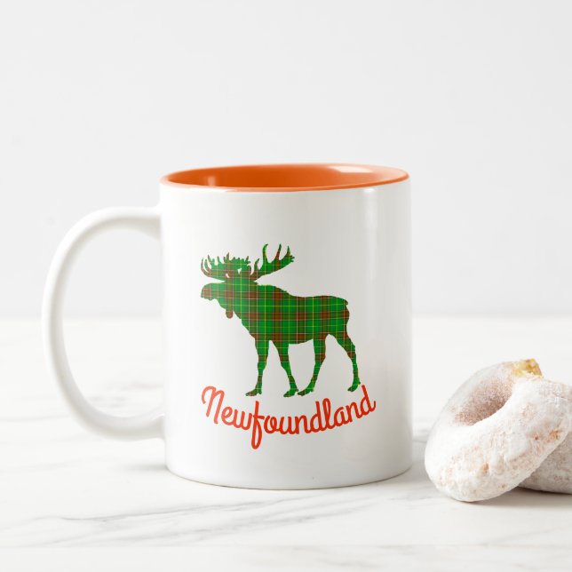 Newfoundland tartan moose kaffe kopp (Med munk)