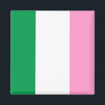 Newfoundland Tricolor flagga (Kanada) Magnet<br><div class="desc">Flagga "Newfoundland Tricolor", romersk-katolska stjärnan i Sea Association. Newfoundland Tricolor, eller Rosa, White och Grönt, är en inofficiell flagga i den kanadensiska provinsen Newfoundland och Labrador och anses felaktigt ha varit en officiell Flagga i Newfoundland och Labrador, eller mer allmänt på ön Newfoundland. Dess proportioner är 1:2 med tre blekar...</div>
