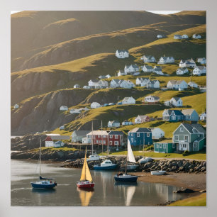 Newfoundland Utpost Under En Solig Dag (AI) Poster